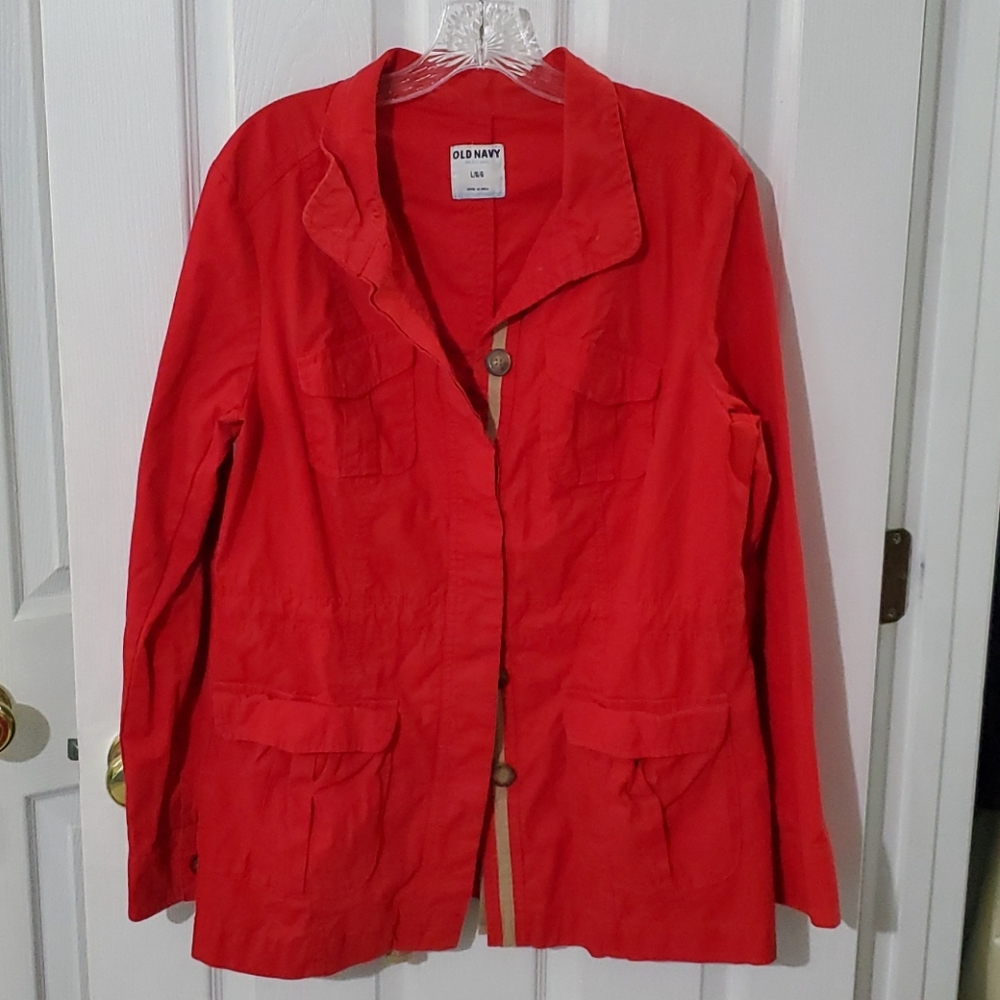 Old Navy Red Utility Jacket